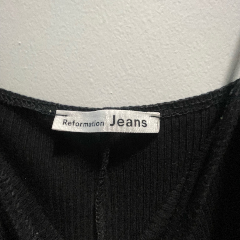 Reformation black cotton jumpsuit